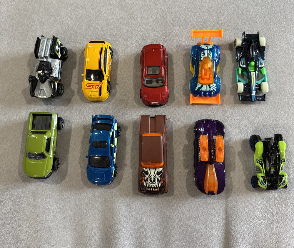 Lot Of 10 Hot Wheels Die Cast Fast Lane Matchbox & More Cars Toy Cars Vehicles